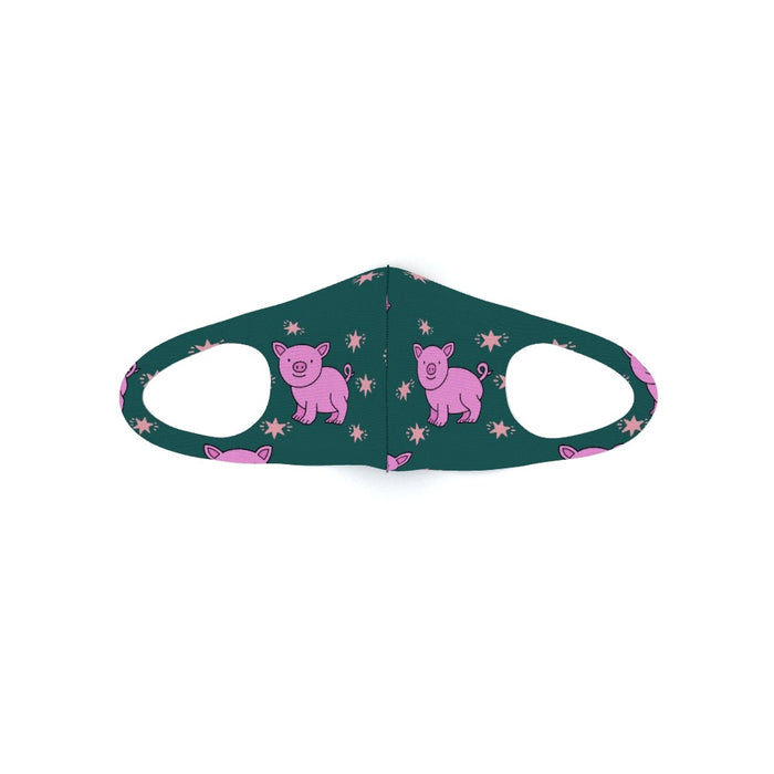 Ear Loop Mask - Pigs on Green - printonitshop