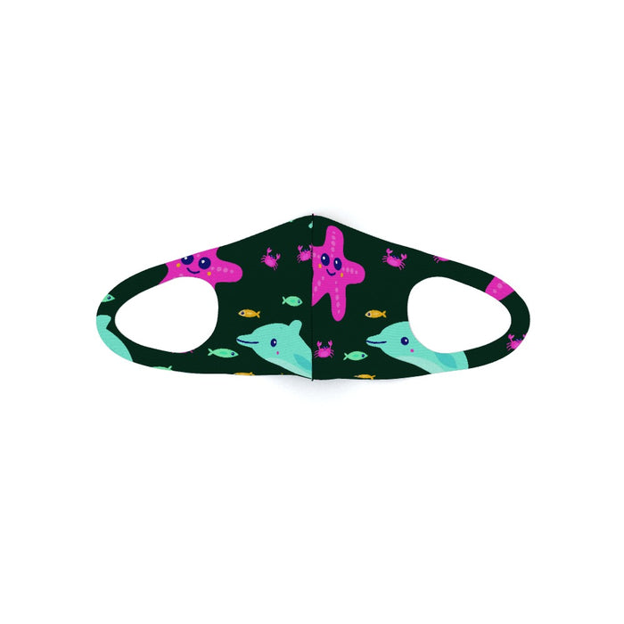 Ear Loop Mask - Dolphin ans Starfish Dark - printonitshop