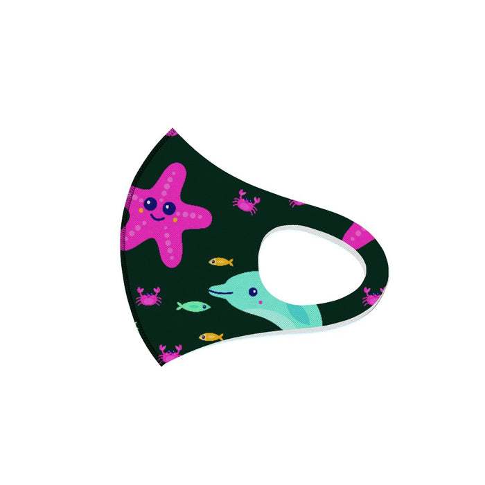 Ear Loop Mask - Dolphin ans Starfish Dark - printonitshop