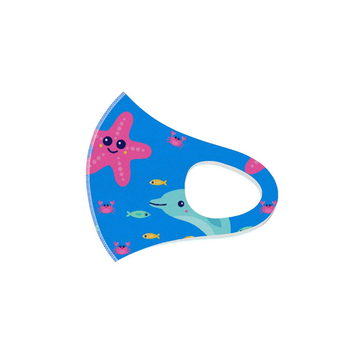 Ear Loop Mask - Dolphin and Starfish on Blue - printonitshop