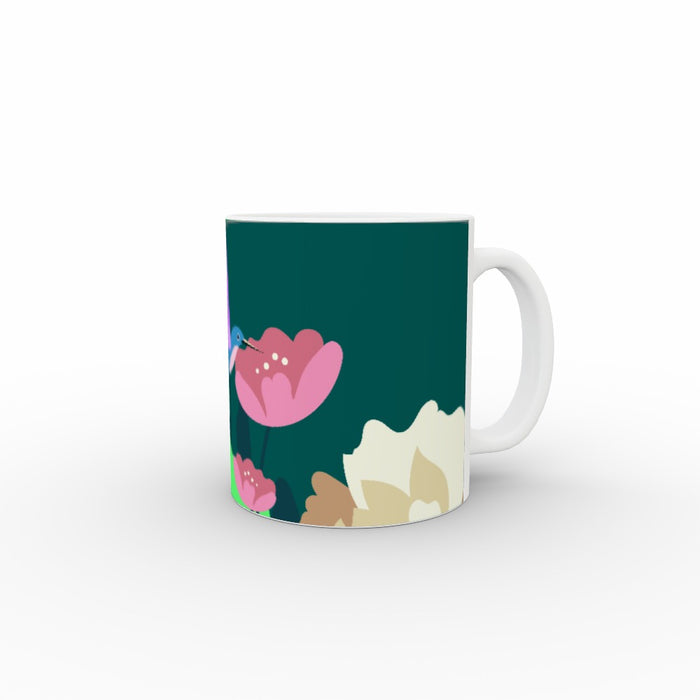 11oz Ceramic Mug - Floral Bird - printonitshop