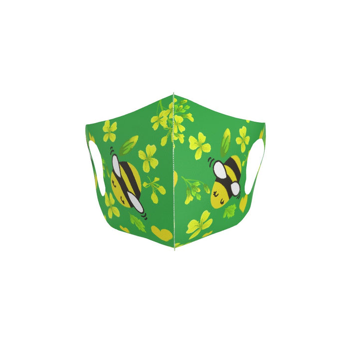 Ear Loop Mask - Bees on Green - printonitshop