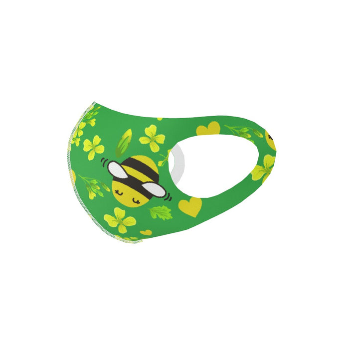 Ear Loop Mask - Bees on Green - printonitshop