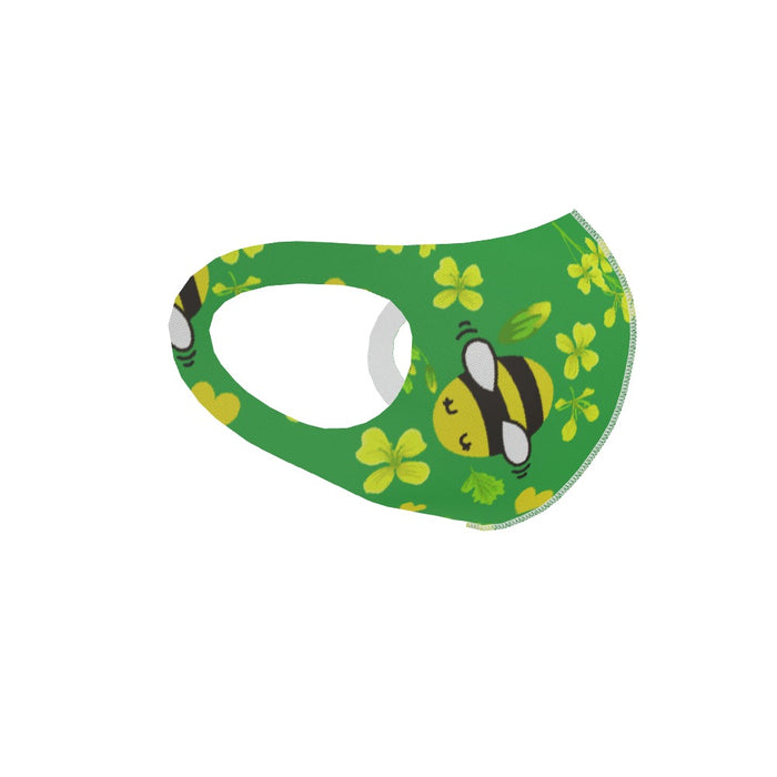 Ear Loop Mask - Bees on Green - printonitshop