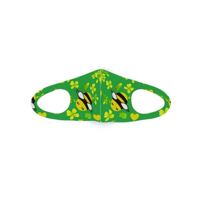 Ear Loop Mask - Bees on Green - printonitshop