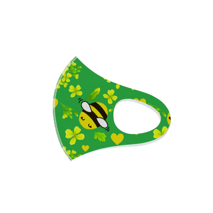 Ear Loop Mask - Bees on Green - printonitshop