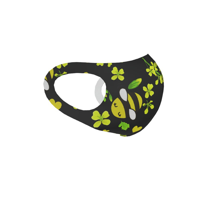 Ear Loop Mask - Bees on Black - printonitshop