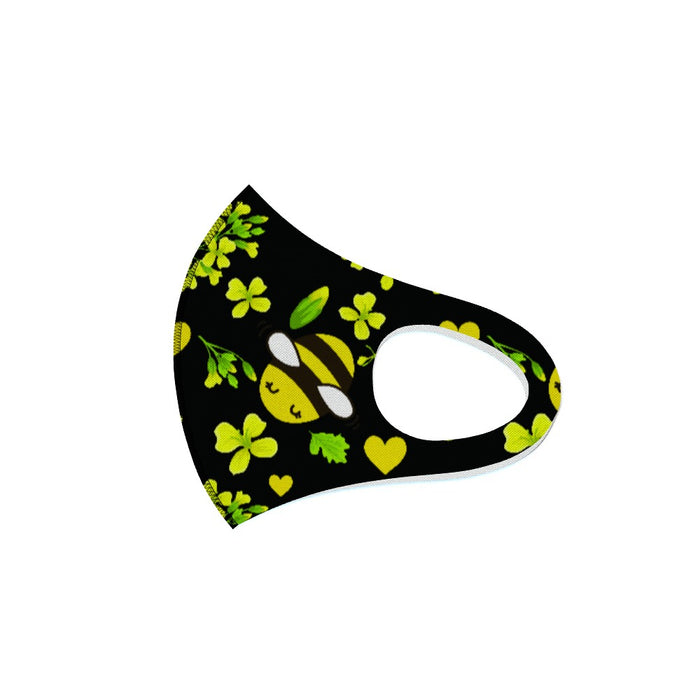 Ear Loop Mask - Bees on Black - printonitshop