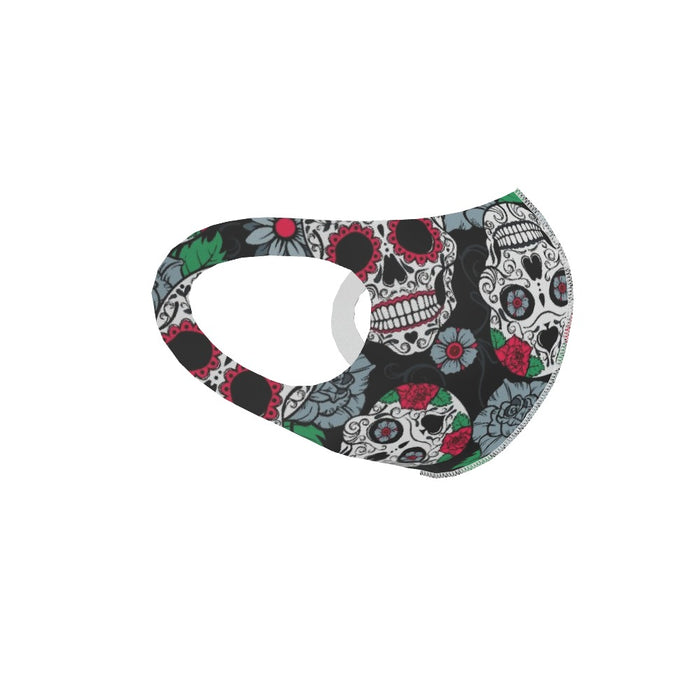 Ear Loop Mask - Skulls and Roses - printonitshop