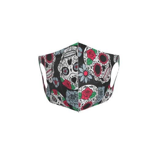 Ear Loop Mask - Skulls and Roses - printonitshop