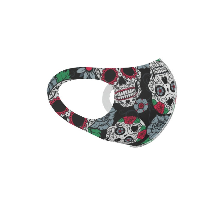 Ear Loop Mask - Skulls and Roses - printonitshop