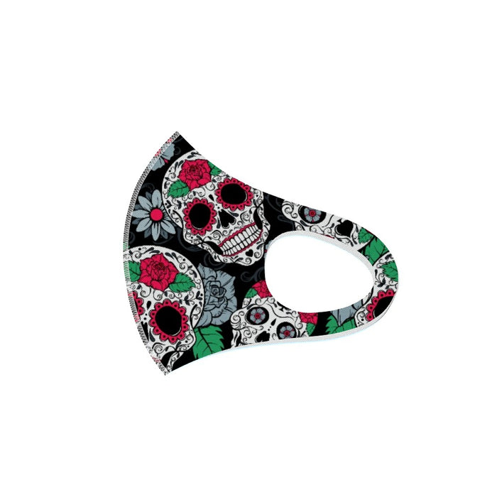 Ear Loop Mask - Skulls and Roses - printonitshop