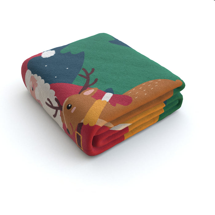 Blanket - Santa and the Reindeer - printonitshop