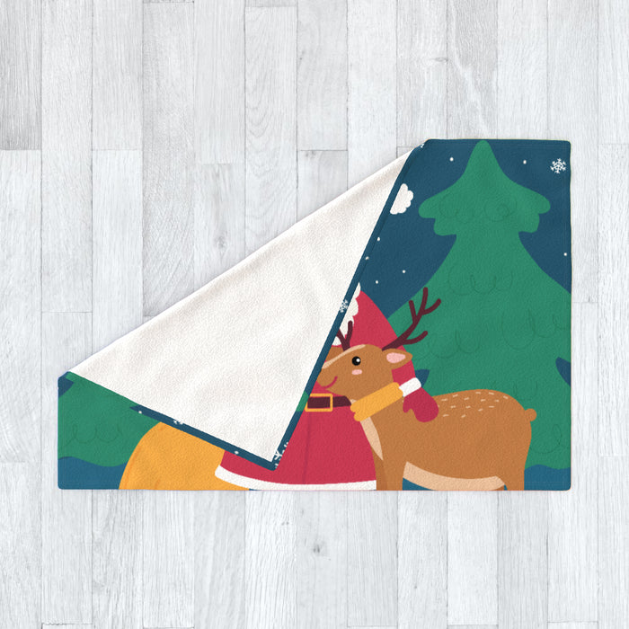 Blanket - Santa and the Reindeer - printonitshop