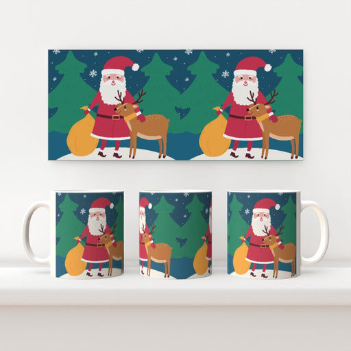 11oz Ceramic Mug - Santa and the Reindeer - printonitshop