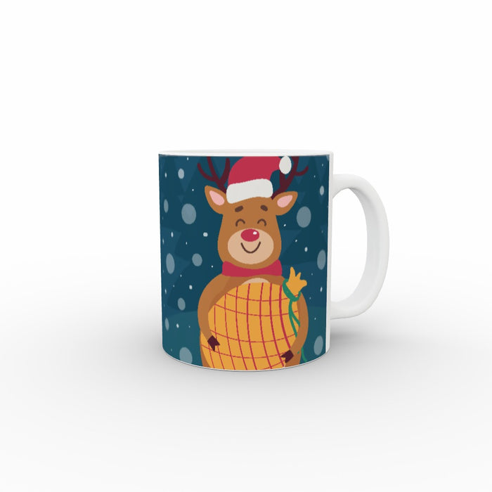 11oz Ceramic Mug - Reindeer Smily - printonitshop