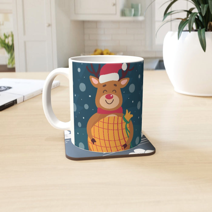 11oz Ceramic Mug - Reindeer Smily - printonitshop