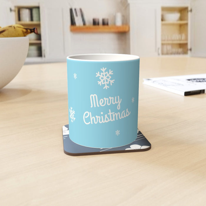 11oz Ceramic Mug - Merry Christmas Blue - printonitshop