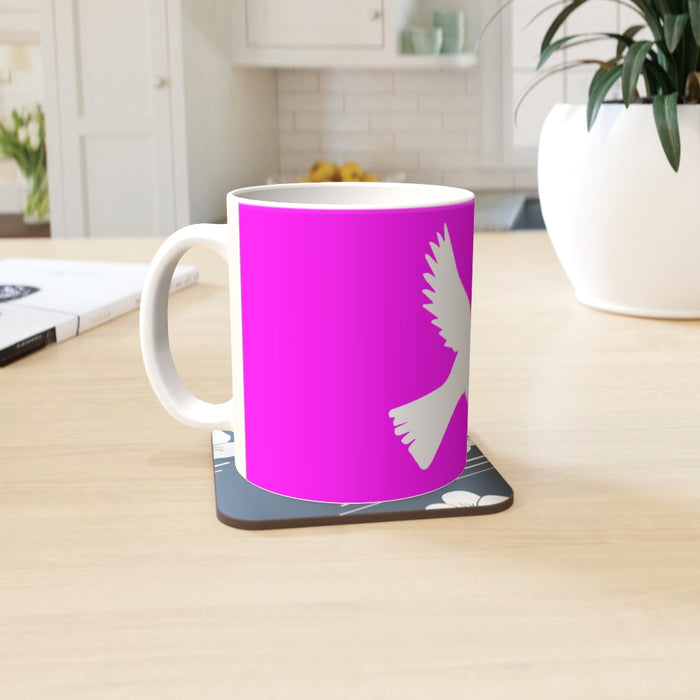 11oz Ceramic Mug - Pink Dove - printonitshop