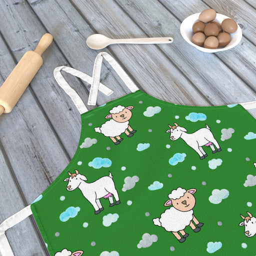 Apron - Goats and Sheep on Green - printonitshop