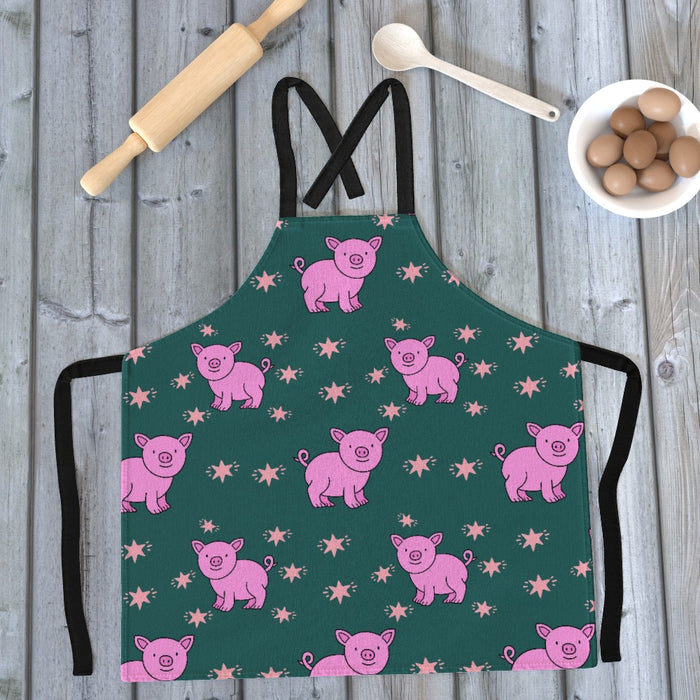 Apron - Pigs on Green - printonitshop