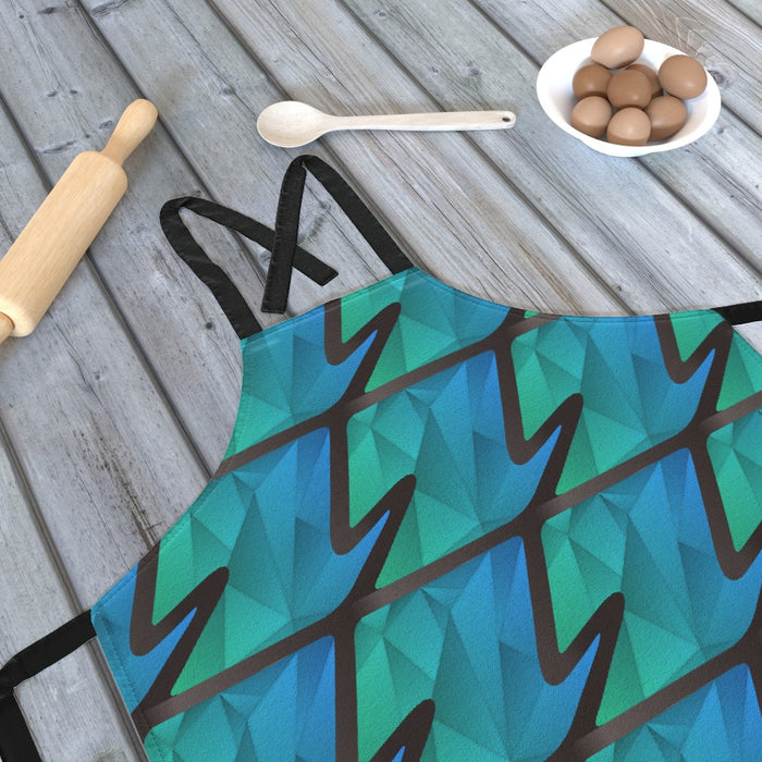 Apron - Abstract Waves Blue/Green - printonitshop