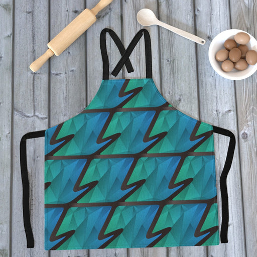 Apron - Abstract Waves Blue/Green - printonitshop