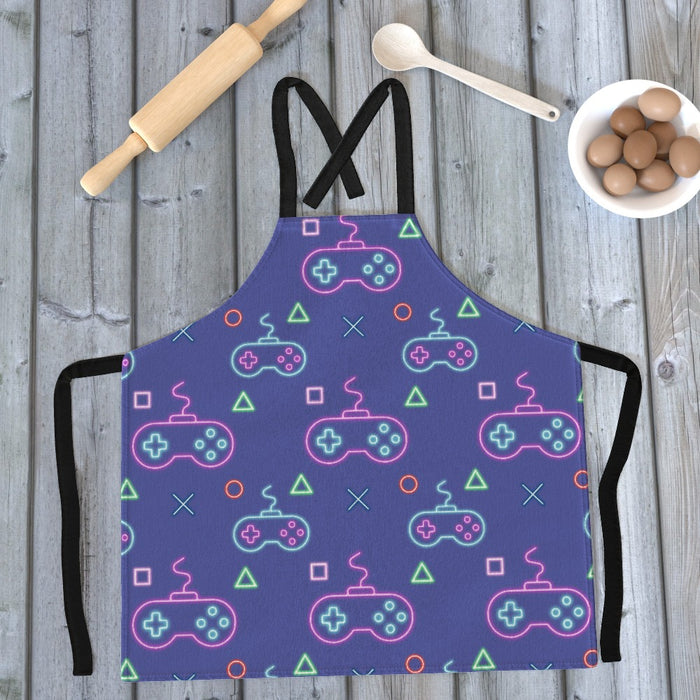 Apron - Gaming Neon Light Purple - printonitshop