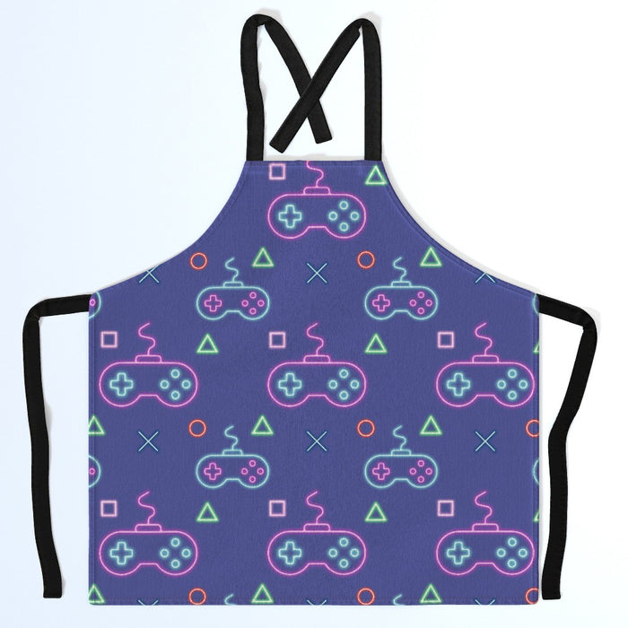 Apron - Gaming Neon Light Purple - printonitshop