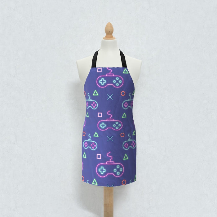 Apron - Gaming Neon Light Purple - printonitshop