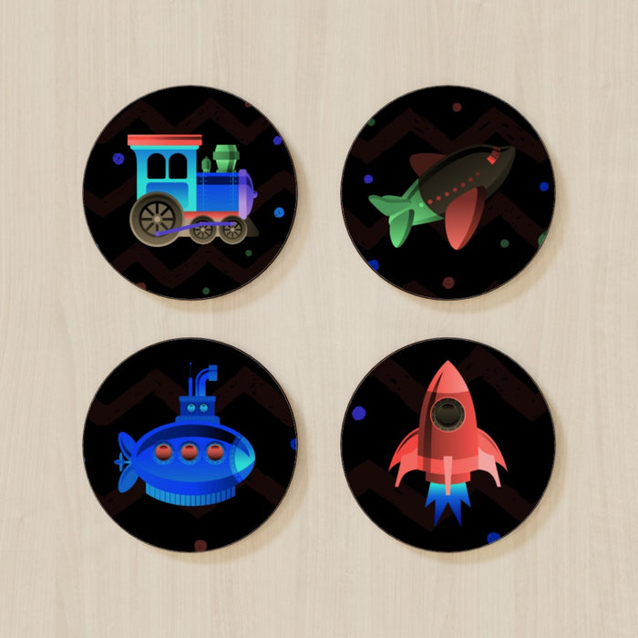 Coasters - Plane.Train.Sub and Rocket (mixed Set) - printonitshop