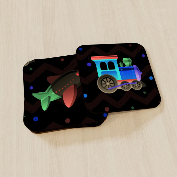 Coasters - Plane.Train.Sub and Rocket (mixed Set) - printonitshop