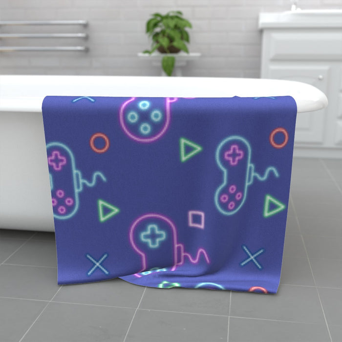 Towel - Gaming Neon Light Purple - Print On It