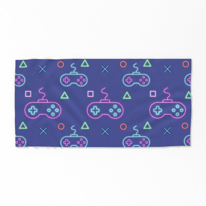 Towel - Gaming Neon Light Purple - Print On It