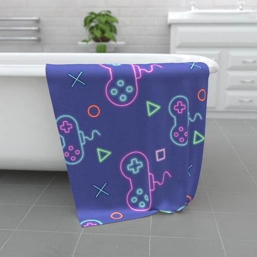 Towel - Gaming Neon Light Purple - Print On It