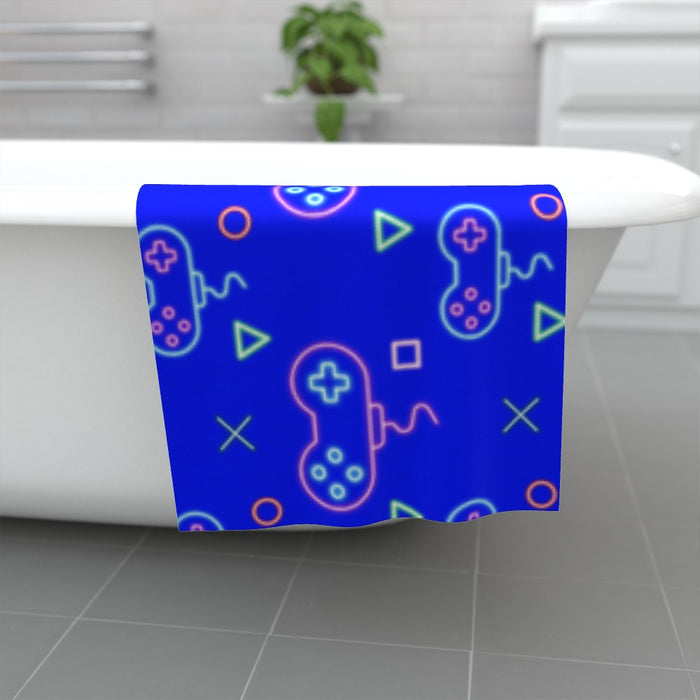 Towel - Gaming Neon Blue - Print On It