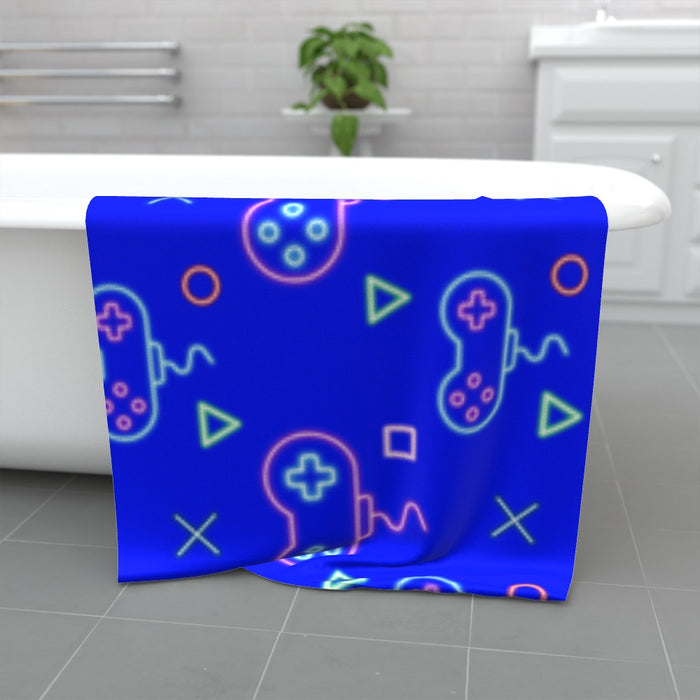 Towel - Gaming Neon Blue - Print On It