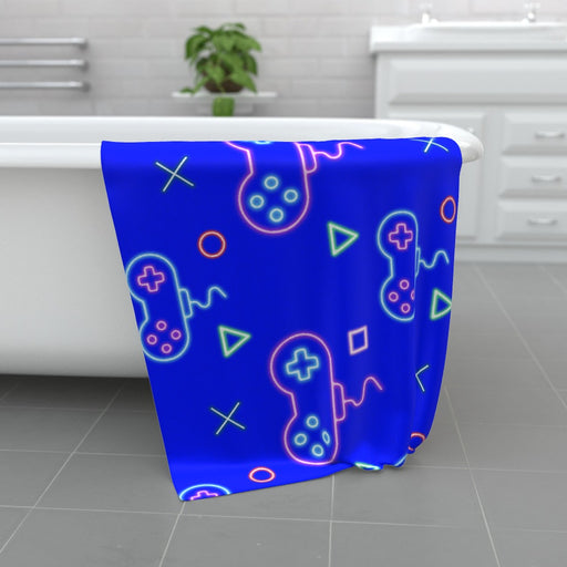 Towel - Gaming Neon Blue - Print On It