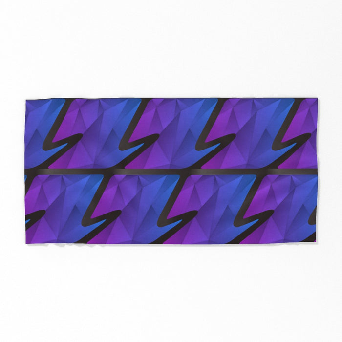 Towel - Abstract Waves Blue/Purple - Print On It