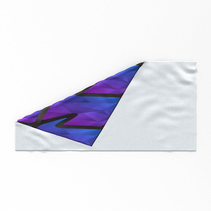 Towel - Abstract Waves Blue/Purple - Print On It