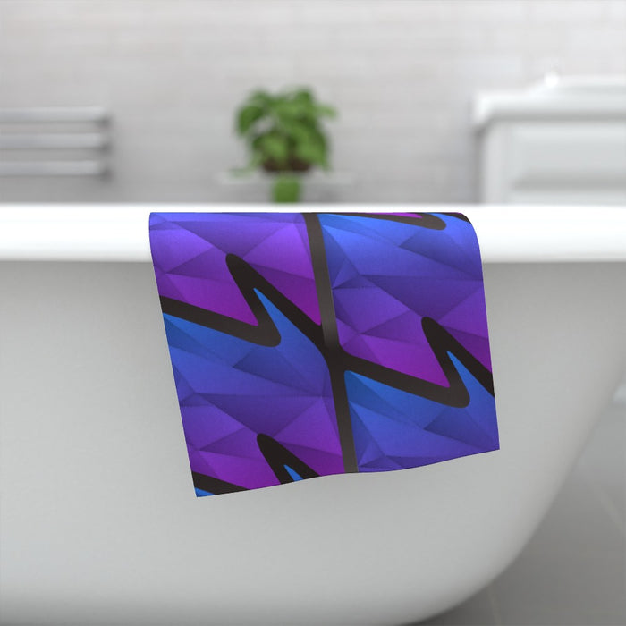 Towel - Abstract Waves Blue/Purple - Print On It