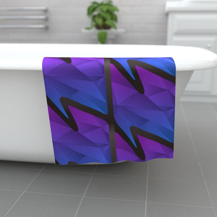 Towel - Abstract Waves Blue/Purple - Print On It