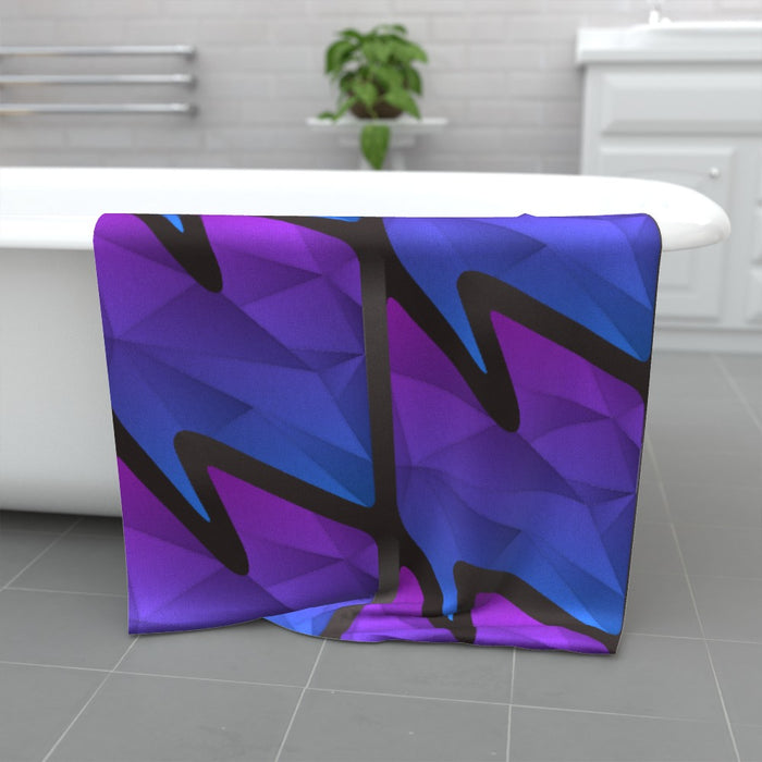 Towel - Abstract Waves Blue/Purple - Print On It