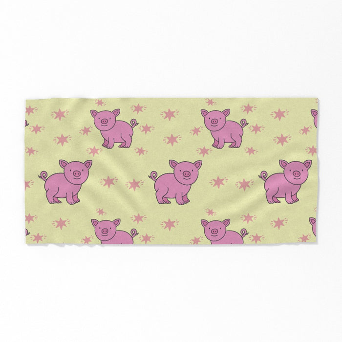 Towel - Pigs on Yellow - Print On It