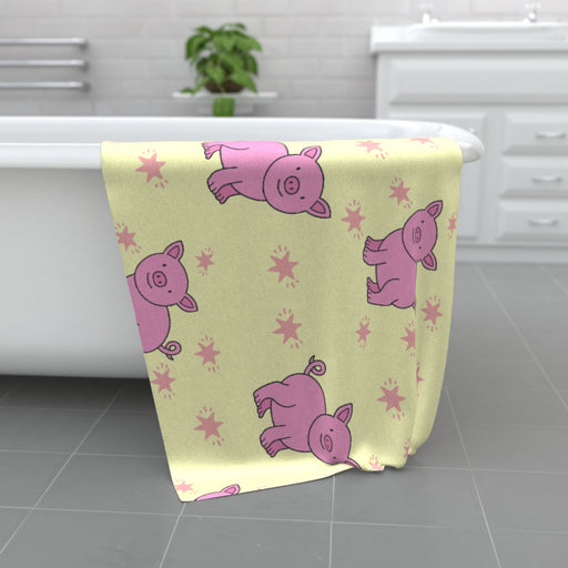 Towel - Pigs on Yellow - Print On It