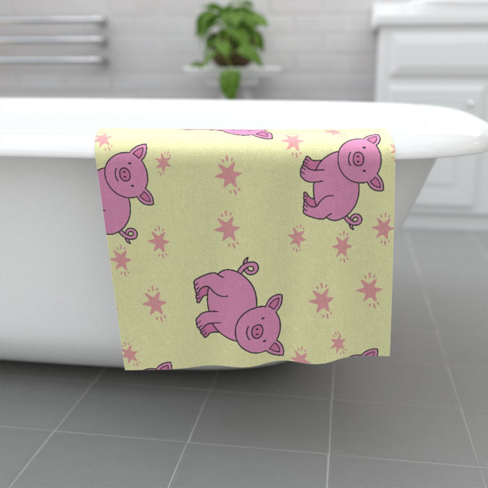 Towel - Pigs on Yellow - Print On It