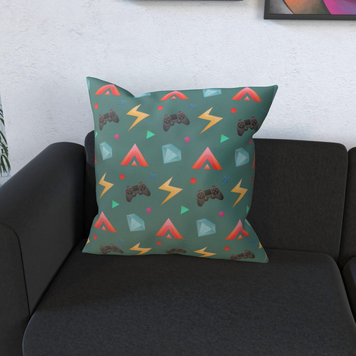 Cushion - Gamers Play Green - printonitshop