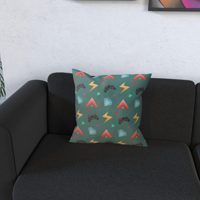 Cushion - Gamers Play Green - printonitshop