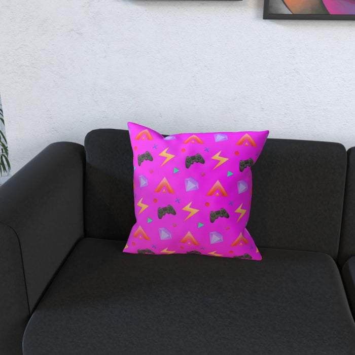 Cushion - Gamers Play Pink - printonitshop