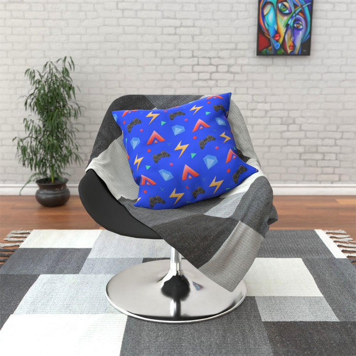 Cushion - Gamers Play Blue - printonitshop